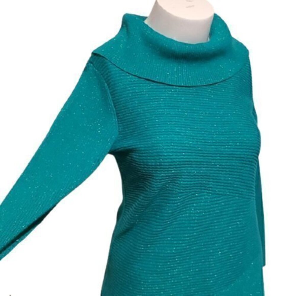 [Alfani] Green Glitter Cowl Neck - Size L